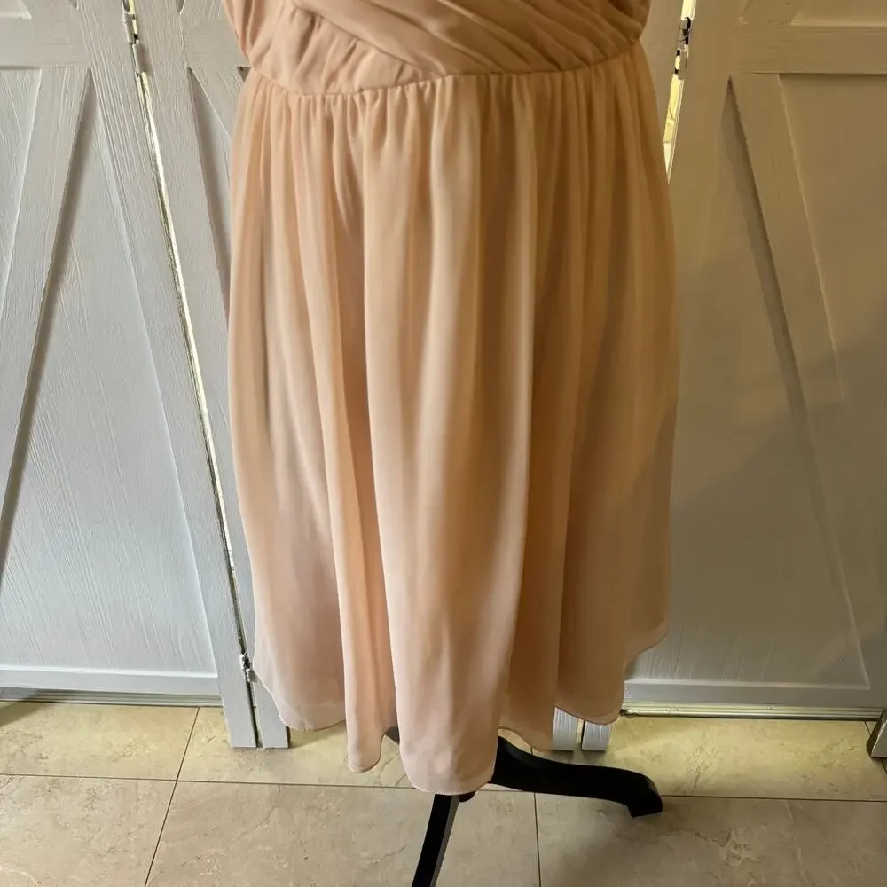 Jenny Yoo Strapless Mini Prom A Line Chaffon Dress Size 4 - Picture 3 of 13